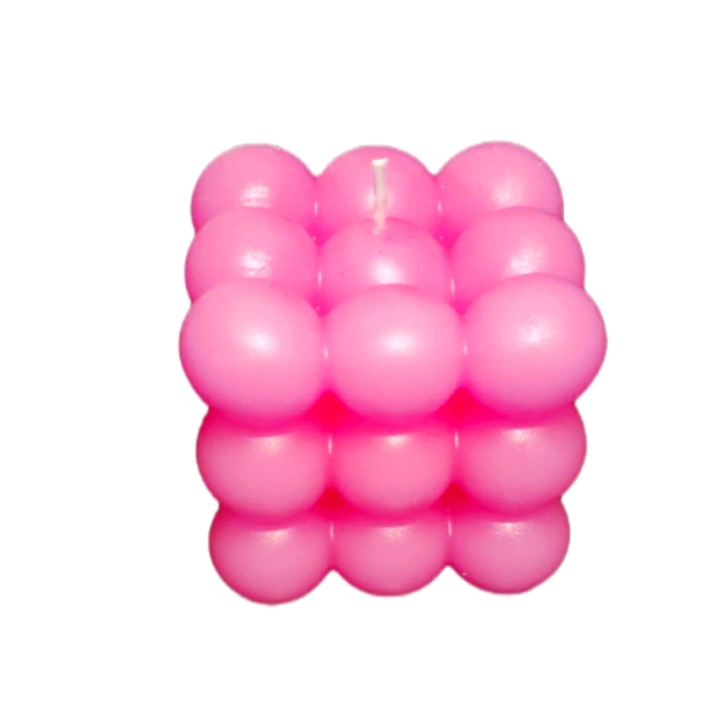 Pink Scented Bubble Cube Candle